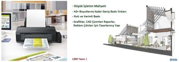 Epson L1300 Mürekkep Tanklı A3+ Yazıcı - Düşük İşletim Maliyetli Çizim Rapor Grafik Yazıcısı