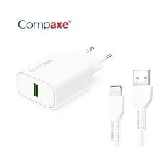 COMPAXE CTA-524ULB24 12W 5V 2.4A USB 3.0 + USB TO LIGHTNING 2.4 A KABLOLU SET BEYAZ