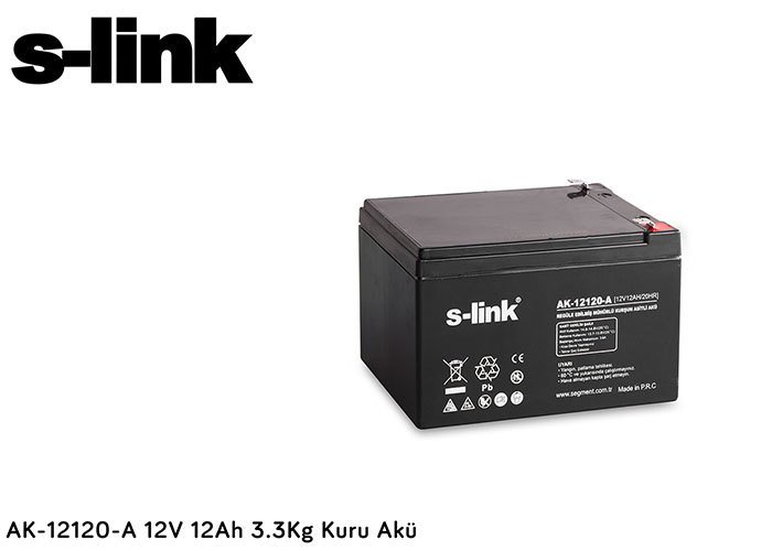 S-Link 12 Volt 12 Amper Kuru Akü (Ak-12120-A)