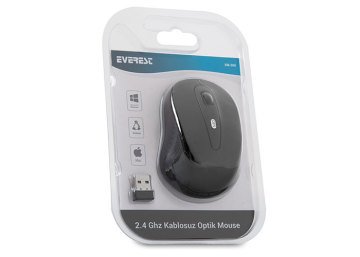 Everest SM-500 Usb Siyah 2.4Ghz Optik Kablosuz Mouse