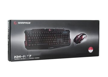 Everest Rampage KM-R77 Siyah Usb 3 Farklı Ledli Gaming Q Multimedia Klavye + Mouse Set
