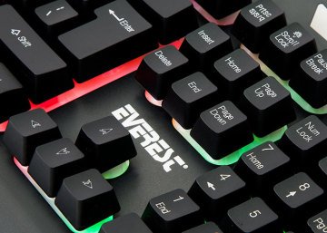Everest KMX-99 Siyah Usb Gökkuşağı Zemin Aydınlatmalı Q Oyuncu Klavye + Mouse Set