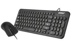 Everest KM-01K Siyah Usb Yuvarlak Tuşlu 3D Mouse Combo Türkçe Klavye + Mouse Set