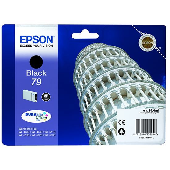 EPSON C13T79114010 SİNGLEPACK BLACK 79 DURABRİTE ULTRA INK,WorkForce Pro WF-5110DW,WorkForce Pro WF-5190DW,WorkForce Pro WF-5620DWF,WorkForce Pro WF-5690DWF,