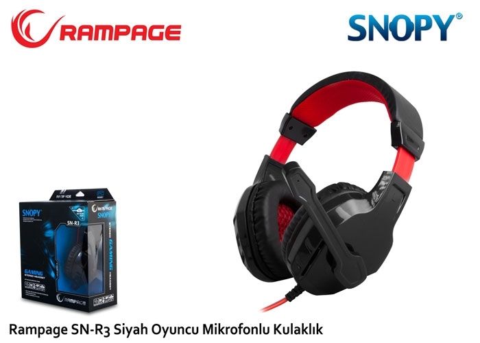 Snopy Rampage SN-R3 Oyuncu Siyah Mikrofonlu Kulaklık