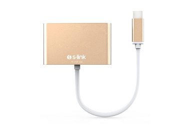 S-link SL-USB-C66 Type-C to VGA+usb3.0+pd Kablo