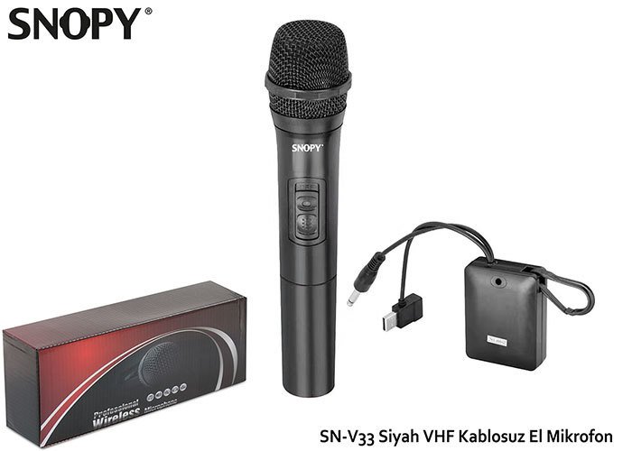 Snopy SN-V33 Siyah VHF Kablosuz El Mikrofon