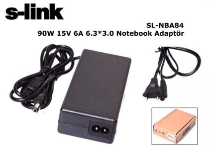 S-link SL-NBA84 90W 15V 6A 6.3*3.0 Toshiba Notebook Standart Adaptör