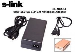 S-link SL-NBA84 90W 15V 6A 6.3*3.0 Toshiba Notebook Standart Adaptör
