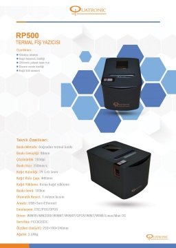 Quatronic RP500 Termal Fiş Yazıcı - 203dpi Usb Seri Ethernet