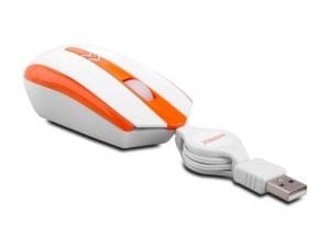 Everest SM-421 Usb Parlak Beyaz/Turuncu Optik Makaralı Mouse