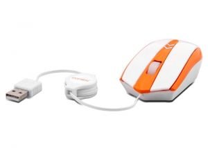 Everest SM-421 Usb Parlak Beyaz/Turuncu Optik Makaralı Mouse