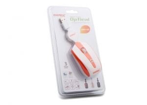 Everest SM-421 Usb Parlak Beyaz/Turuncu Optik Makaralı Mouse