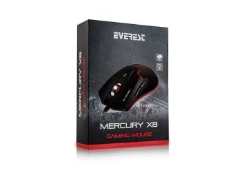 Everest Mercury X8 Usb Siyah 6D Optik Oyun Mouse
