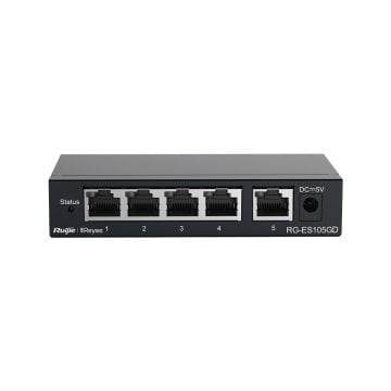 Reyee RG-ES105D 5 Portlu, 10/100 Fast Ethernet, Tak Çalıştır Switch, Metal