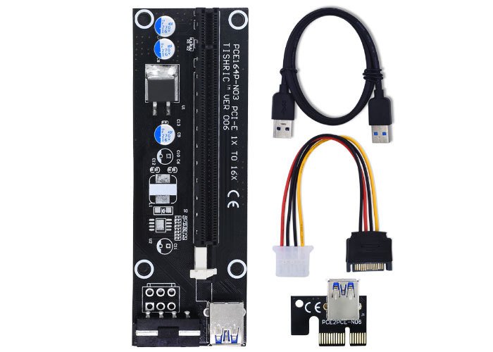 S-Link SL-EX116 Bitcoin Ekran Kartı Yükseltici (PCI-E 1x to 16x Sata 6pin)