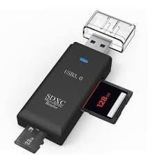 HADRON HDX7009 USB HUB COMBO 3PORT USB+SD/TF CARD READER SİYAH 1TB 480MBPS SİYAH