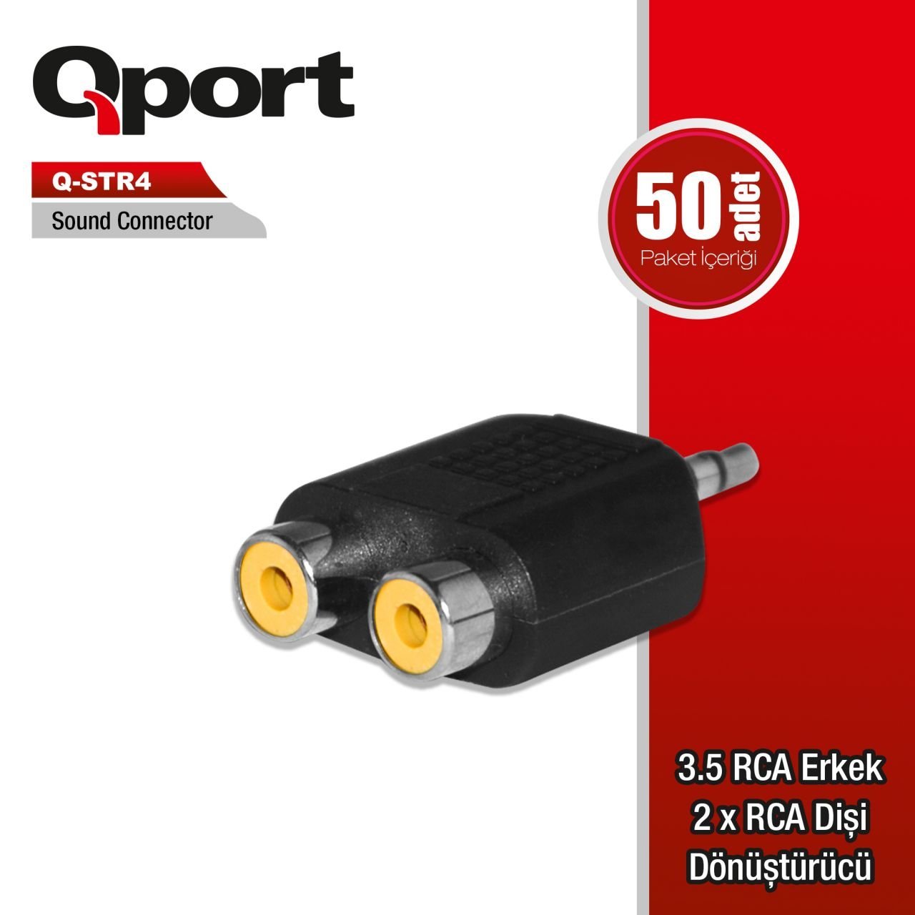 QPORT Q-STR4 3.5XRCA ERKEK 2XRCA DİŞİ