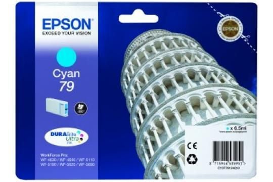 EPSON C13T79124010 SİNGLEPACK CYAN 79 DURABRİTE ULTRA INK,WorkForce Pro WF-5110DW,WorkForce Pro WF-5190DW,WorkForce Pro WF-5620DWF,WorkForce Pro WF-5690DWF