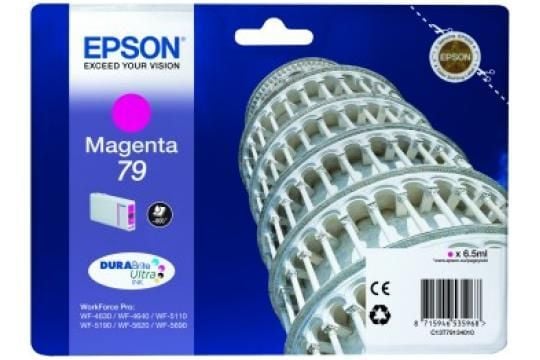 EPSON C13T79134010 SİNGLEPACK MAGENTA 79 DURABRİTE ULTRA INK,WorkForce Pro WF-5110DW,WorkForce Pro WF-5190DW,WorkForce Pro WF-5620DWF,WorkForce Pro WF-5690DWF