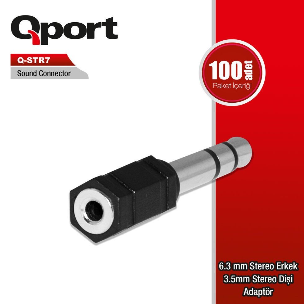 Q-STR7 6,3MM STEREO ERKEK 3MM ADAPTÖR