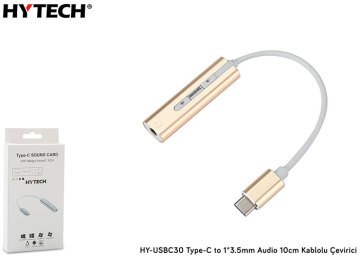 Hytech HY-USBC30 Type-C to 1*3.5mm Audio 10cm Kablolu Çevirici