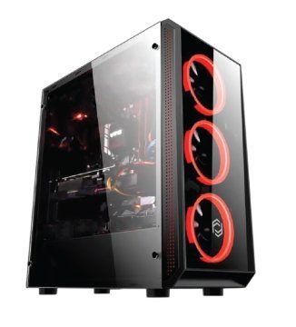 Frisby COAX Dual Ring Aura Sync RGB 650W Gaming Kasa - Tempered Cam