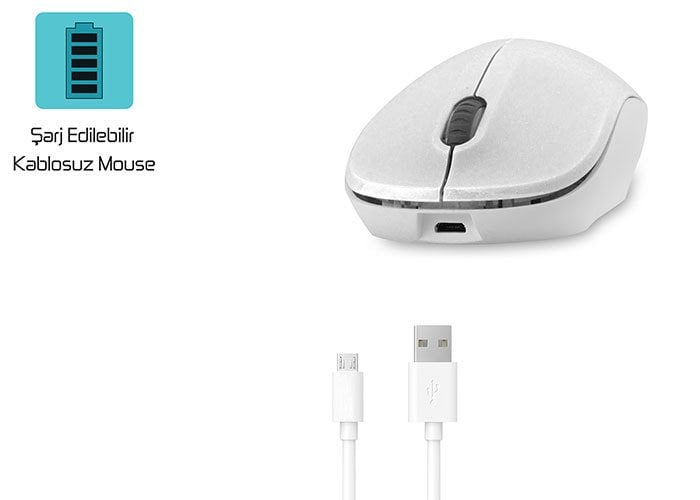 Everest SM-RC7 Usb Şarj Edilebilir Kablosuz Renkli Mouse