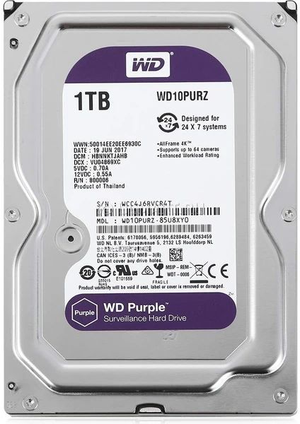 Western Digital Purple WD11PURZ SATA 3.0 5400 RPM 3.5'' 1 TB Harddisk
