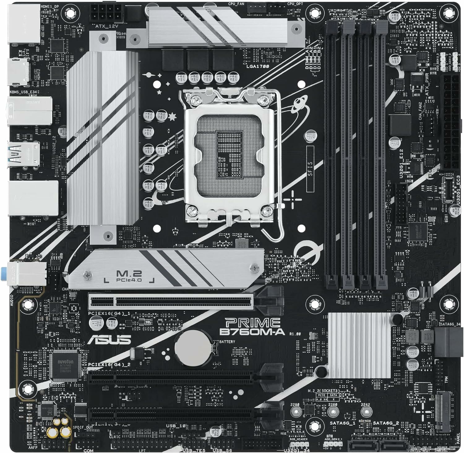 ASUS MB PRIME B760M-A WIFI Intel B760 LGA1700 DDR5 7200 HDMI VGA 2x M2 USB3.2 AX WiFi + BT AURA RGB 2.5Gbit LAN mATX ASUS 5X PROTECTION III Armoury Crate AI Suite 3
