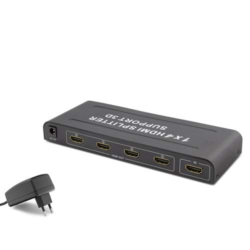 HADRON HDX1294 HDMI SPLITTER 1.4V 1080P 3D 1*IN 4*OUT SİYAH