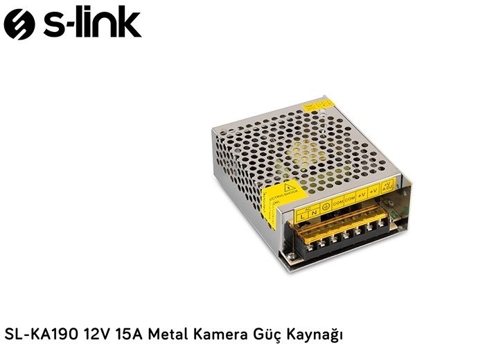 S-link SL-KA190 12V 15A Metal Kamera Güç Kaynağı