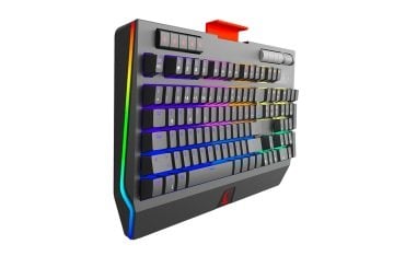 Rampage KB-R105 EXHERO Full RGB Ledli Outemu Blue Switch 5 Makro Tuşlu Standlı Gaming Oyuncu Klavyesi