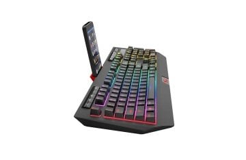 Rampage KB-R105 EXHERO Full RGB Ledli Outemu Blue Switch 5 Makro Tuşlu Standlı Gaming Oyuncu Klavyesi