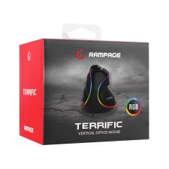 Rampage SMX-R618 TERRIFIC Siyah RGB Efektli 4000dpi 6 Tuşlu Ergonomik Mouse
