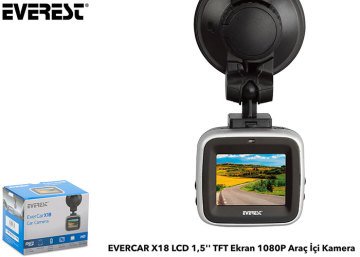 Everest EVERCAR X18 LCD 1,5 TFT Ekran 1080P Araç İçi Kamera