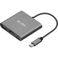 S-link Swapp SW-U515 4K@30Hz Gri Metal Type-C to HDMI + USB 3.0 + PD şarj Çevirici Adaptör
