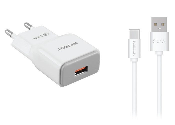 Hytech HY-XQ34 Type-C QC 3.0 Quick Charge 2.4A 5V/9V/12V Kablo + Ev Şarj Adaptör