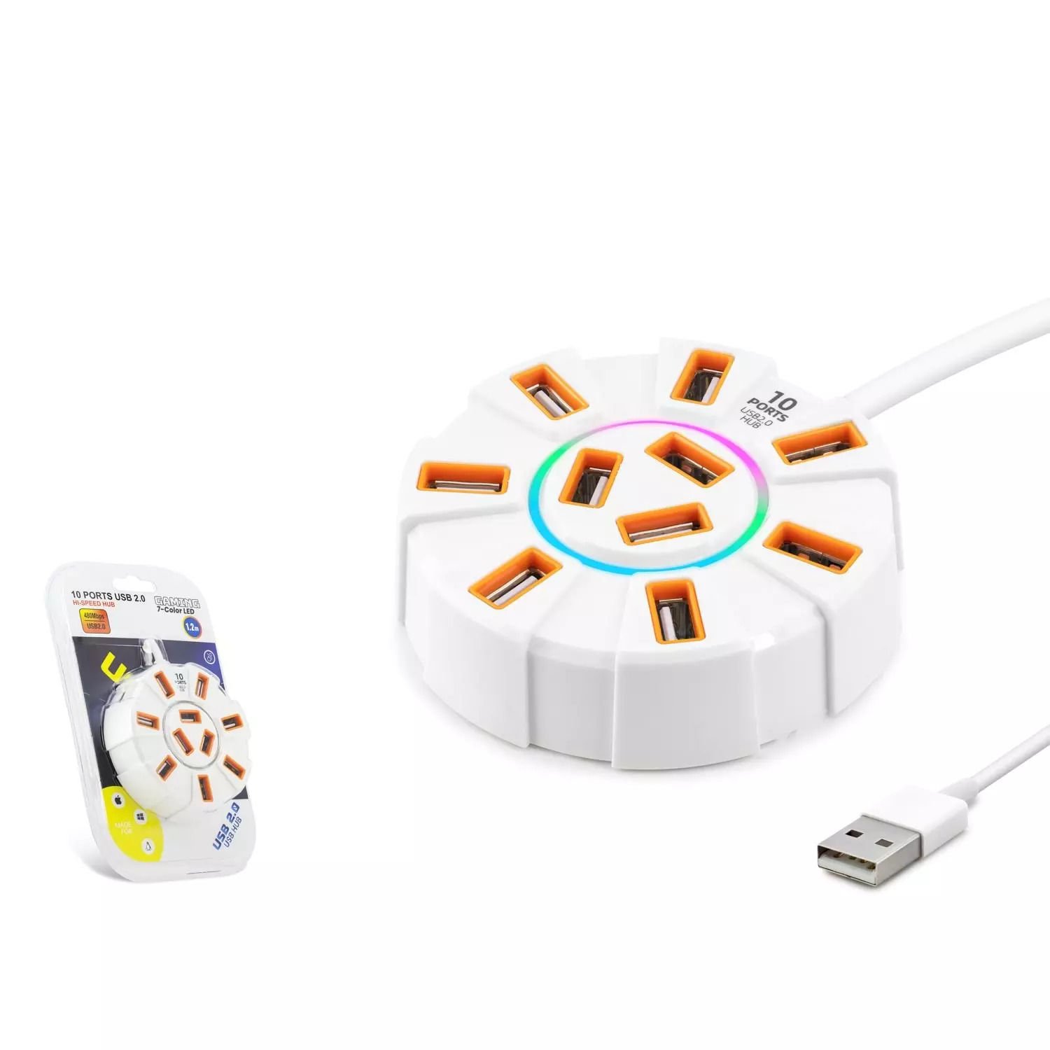 HADRON HDX7034 USB HUB 10*USB 1.2M BEYAZ