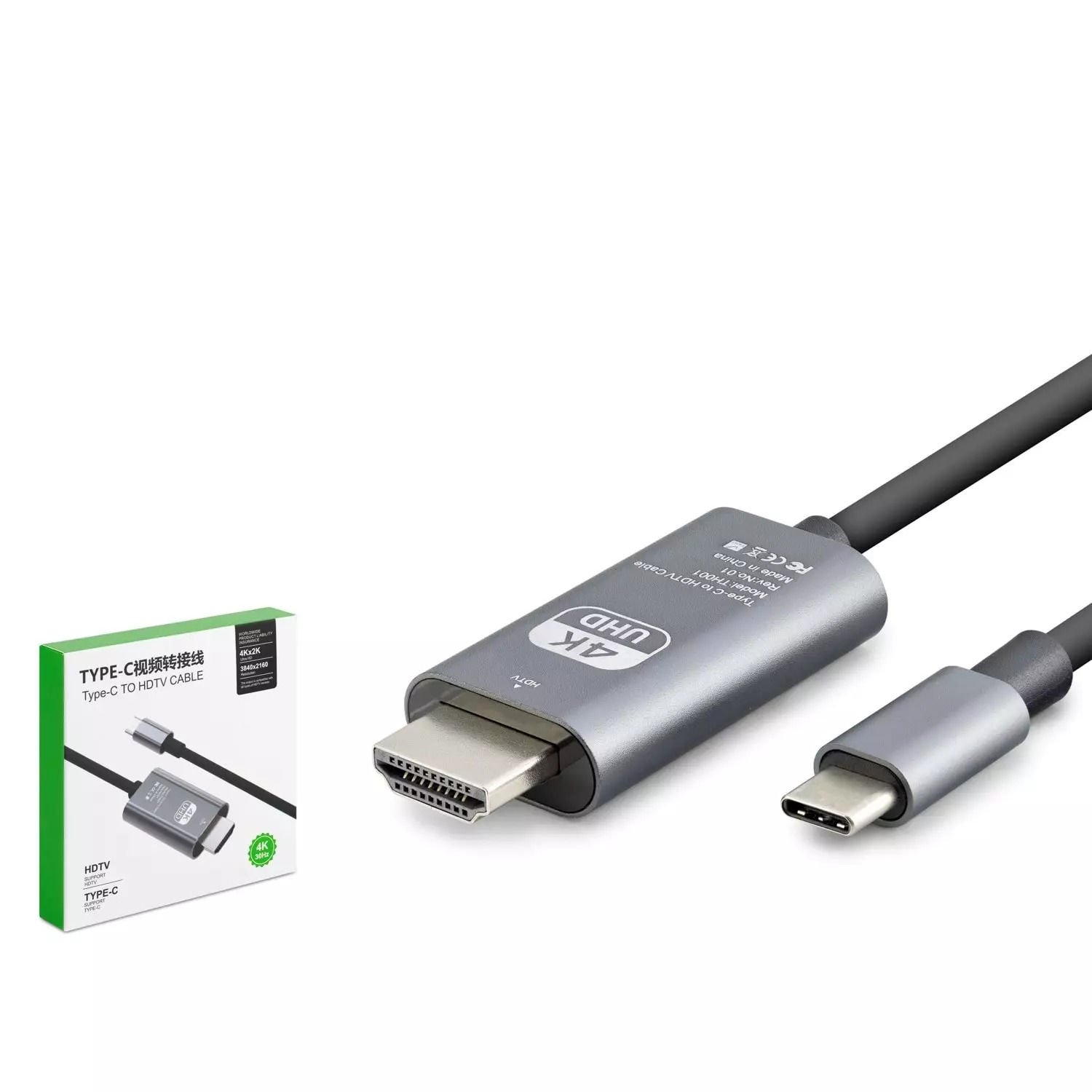HADRON HDX7853 TYPE-C TO HDMI KABLO HDTV 4K ULTRA HD PVC GRİ