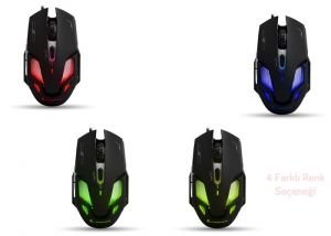 Everest Rampage SMX-R1 Usb Siyah 4000 Dpi 7 Farklı Işık Makrolu Oyuncu Mouse