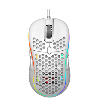 Rampage SMX-R85 GENTLE 6400dpi Beyaz RGB Ledli Süper Hafif Makrolu Gaming Oyuncu Mouse