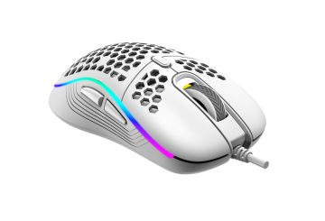 Rampage SMX-R85 GENTLE 6400dpi Beyaz RGB Ledli Süper Hafif Makrolu Gaming Oyuncu Mouse