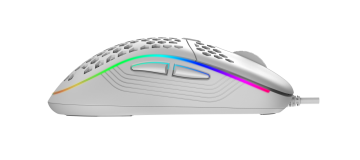 Rampage SMX-R85 GENTLE 6400dpi Beyaz RGB Ledli Süper Hafif Makrolu Gaming Oyuncu Mouse