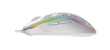 Rampage SMX-R85 GENTLE 6400dpi Beyaz RGB Ledli Süper Hafif Makrolu Gaming Oyuncu Mouse