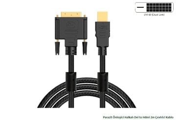 Hadron Iron 2250/100 Dvi To Hdmi Kablo - 2Metre Dayanıklı Pvc Koruma Üzerine Naylon Örgü Kablo