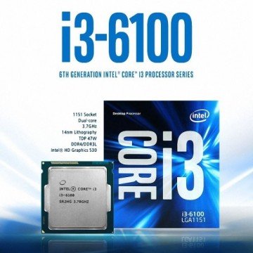 İntel Core i3 Skylake 6100 CI3 3.70GHZ LGA1151 3MB BX80662I36100 6. Nesil İşlemci (kutusu kontrol amaçlı açılmıştır.)