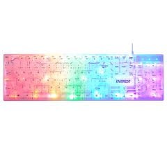 Everest KB-24 Beyaz Rainbow Q Membrane Oyuncu Klavyesi
