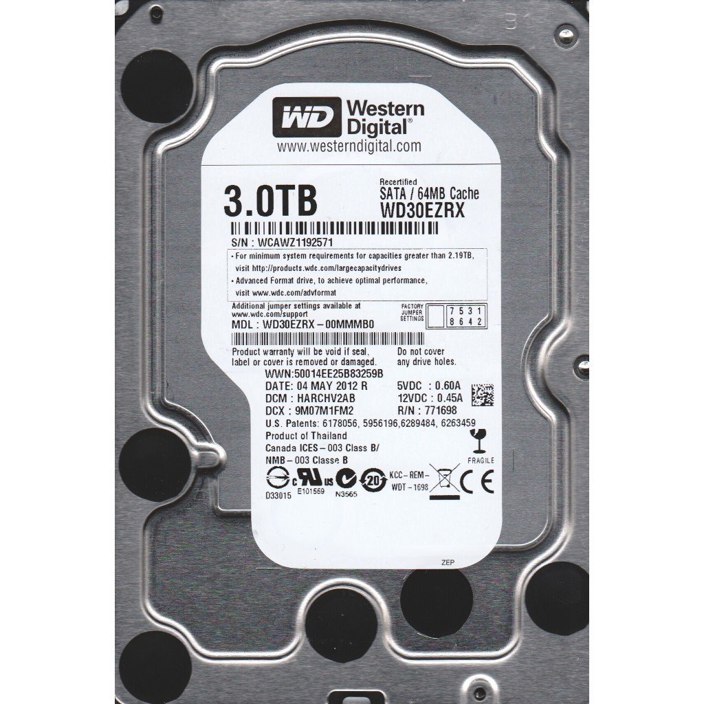 Western Digital 3TB SATA3 64 MB HDD ( WD30EZRX)