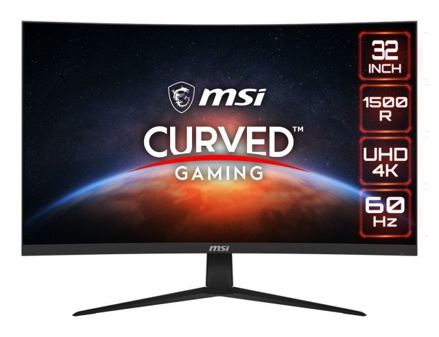 MSI 31.5 G321CUV CURVE 1500R VA 3840x2160 (UHD) 16:9 60HZ ADAPTIVE-SYNC GAMING MONITOR